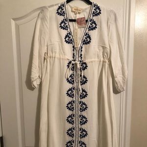 White & Blue midi dress